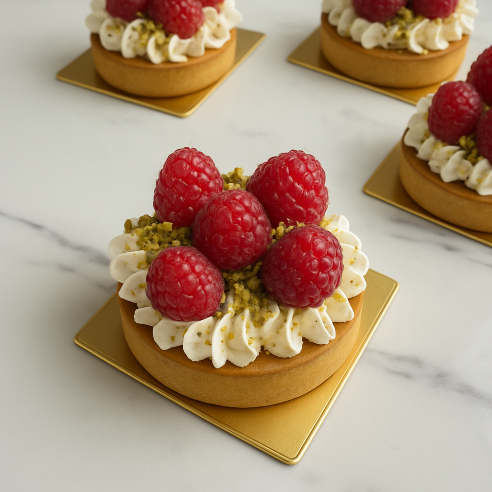 Raspberry-pistachio tarte