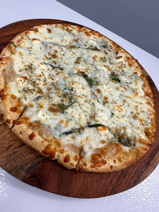12'' Flat bread with spinach and feta cheese